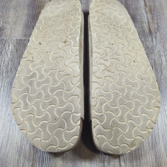 BIRKENSTOCK Arizona Tan Beige Birko-Flor Mens Slip On Sandals Size EU 45 US 12 - Picture 11 of 12